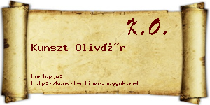 Kunszt Olivér névjegykártya