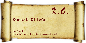 Kunszt Olivér névjegykártya